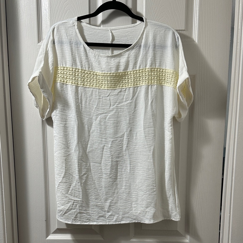 Chic White and Cream Women's Blouse